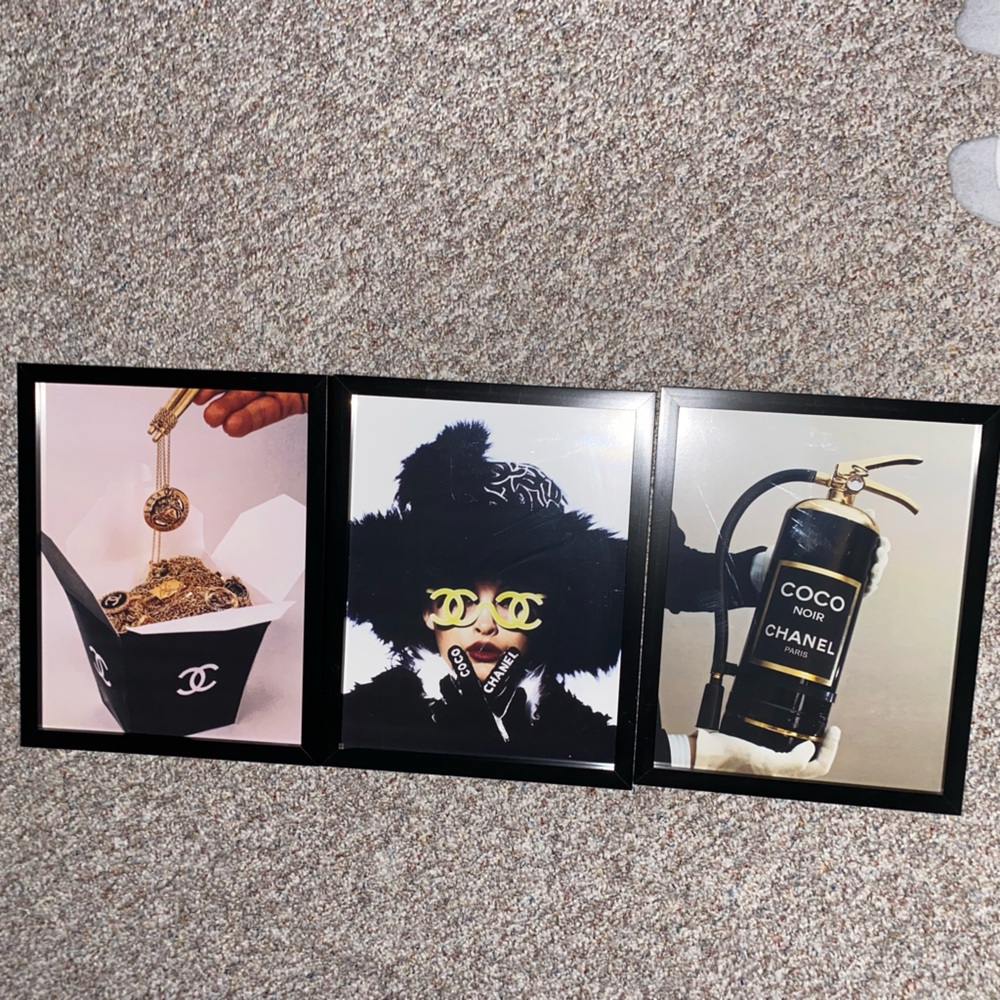 Chanel Black and White Art & Decals Wall Decor